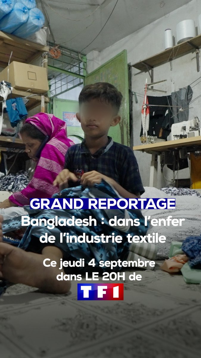 📌 Ce jeudi 4 septembre dans #LE20H de TF1 présenté par Gilles Bouleau 🔴 Page spéciale conso 👉 "Bangladesh : dans l'enfer de l'industrie textile" 🎥 Découvrez le Grand Reportage de Jeanne Quancard et Antoine Pocry ⬇️