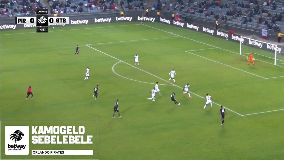 🏆 𝐆𝐨𝐚𝐥 𝐨𝐟 𝐭𝐡𝐞 𝐌𝐨𝐧𝐭𝐡 🏆 Kamogelo Sebelebele’s long-range for Orlando Pirates has been voted as the #BetwayPrem Goal of the Month 👏