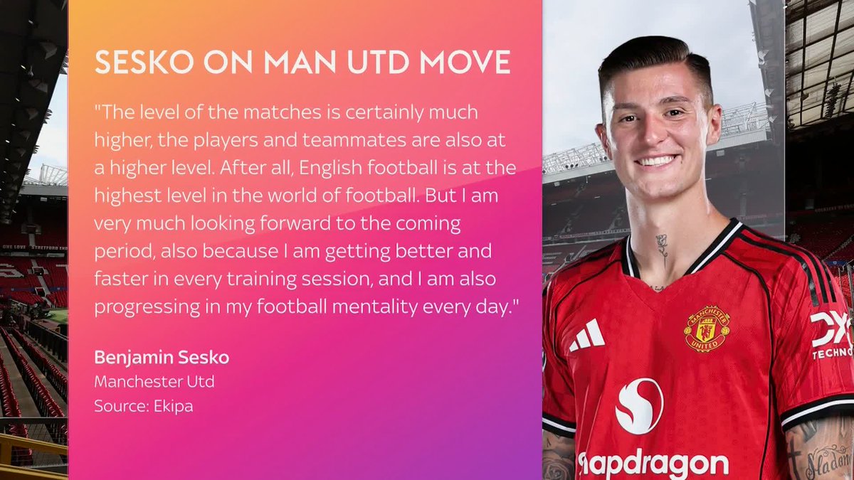 "They level of the matches is certainly much higher" Benjamin Šeško says he will need time to adapt following his move to Manchester United 🔴