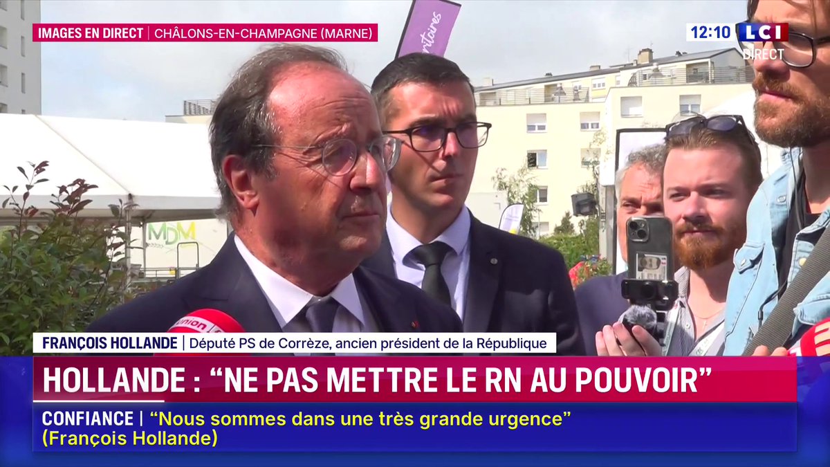 🗣️ "Mettre sur le même plan le RN et le PS, c'est une façon de penser que je ne partage pas" : réagit François Hollande aux propos de Laurent Wauquiez