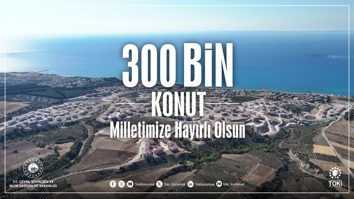 Asrın İnşasında 3️⃣0️⃣0️⃣ bin konut #tamam. Artık enkaz yerine vatandaşımıza layık, güvenli konutlar görmenin gururunu yaşıyoruz. Bakanımız Sayın Murat KURUM'un katılımı, Cumhurbaşkanımız Sayın Recep Tayyip Erdoğan’ın teşrifleriyle 3️⃣0️⃣0️⃣ bininci konutun anahtar teslimini Malatya'da gerçekleştiriyoruz. 🗓️ 6 Eylül 2025 Cumartesi 🕑 16.00 📍Malatya