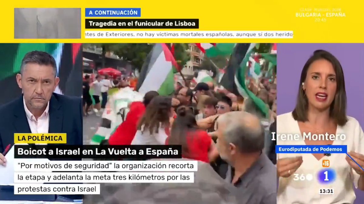 Israel debería ser expulsada de La Vuelta, pero la organización se dedica a decir que las protestas eran incívicas y bochornosas. Lo que es inhumano es que haya un plan de exterminio contra el pueblo palestino y que haya quien quiera hacer como que no pasa nada. 🎥 Irene Montero