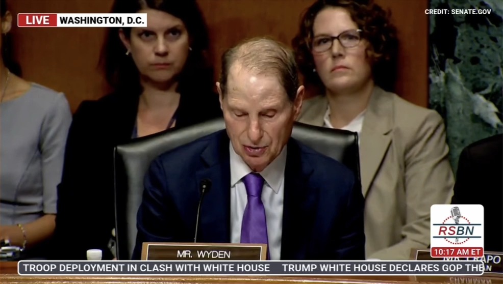Sen. Wyden: Mr. Chairman, I have a procedural request I'd like to make. This is a witness who has lied to members of the Senate Finance Committee. I think it's unfortunate that I have to do this, but given the unprecedented nature of his behavior, I would ask that the committee formally swear in Robert Kennedy as a witness. GOP Senator: I will personally object and will reject your request