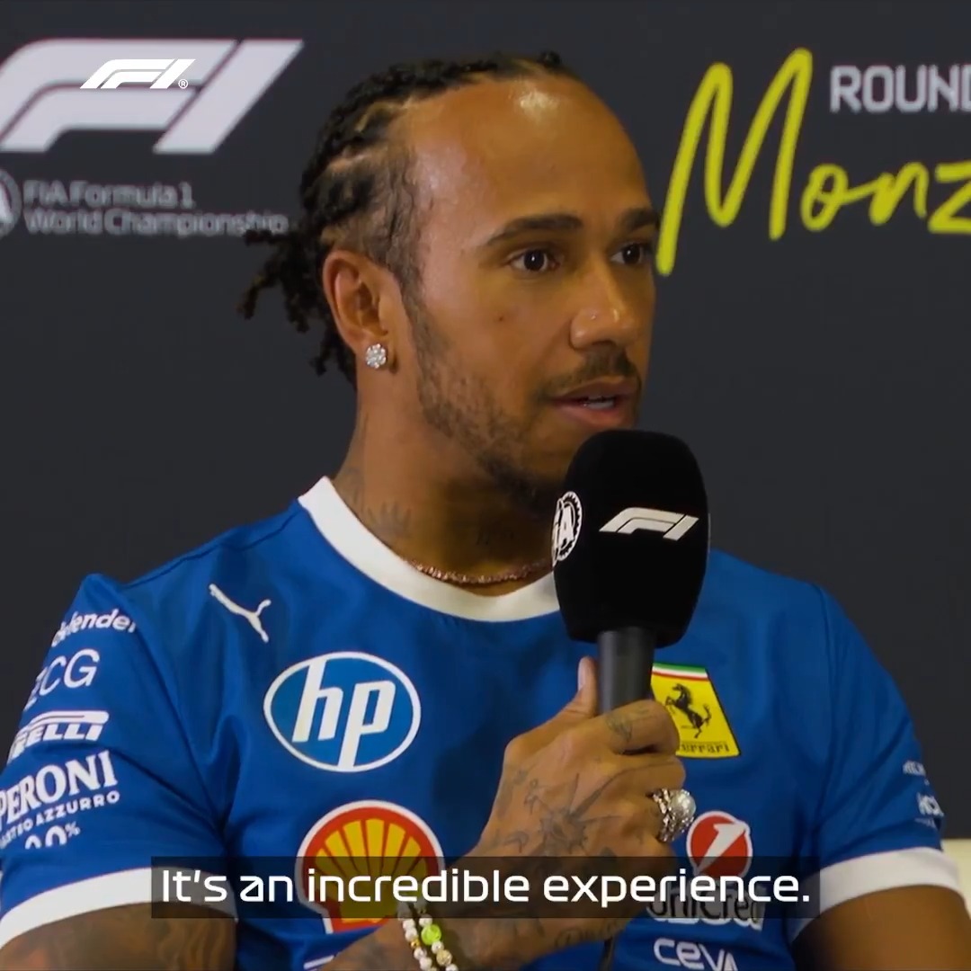 "No matter what team you drive for it's an incredible experience" Lewis has raced at Monza 18 times previously - this will be his first as a Scuderia Ferrari HP driver ❤️ #F1 #ItalianGP
