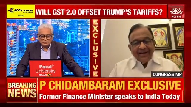 #EXCLUSIVE | "Ms Nirmala Sitharaman has agreed with the Congress that it should be a 'Good & Simple Tax', we have been saying this 8 years": Former Finance Minister P. Chidambaram #NextGenGSTReforms #NextGenGST #GSTReforms2025 #NewsToday | @SardesaiRajdeep