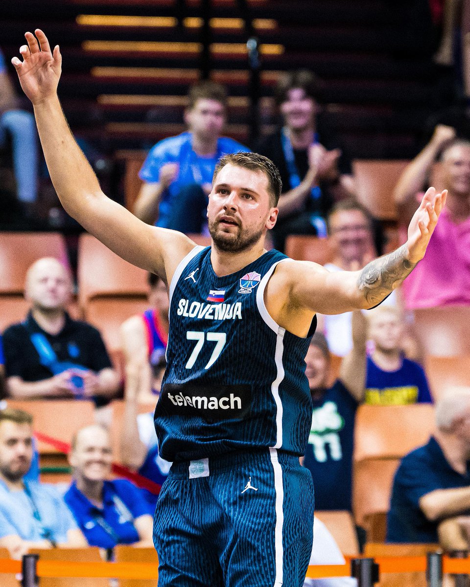 24 PTS, 6 REB, 6 AST AT HALFTIME 🤯 Luka is going to work today 🔥 #EuroBasket x Košarkarska zveza SIovenije