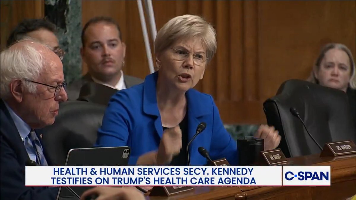 Heated exchange between Elizabeth Warren and Secretary Kennedy on COVID vaccines and fired CDC Director.
