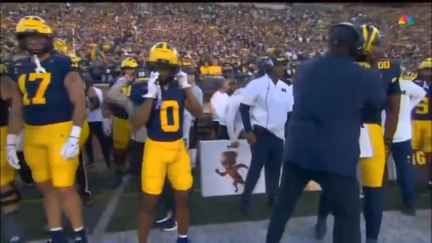 Sherrone Moore carried on Jim Harbaugh's tradition of hitting his Michigan quarterback on the pads a bunch before kickoff. "I wanted to give him just a little feeling of what it's like to get hit," Moore said about Bryce Underwood. "That first game you could have some jitters."