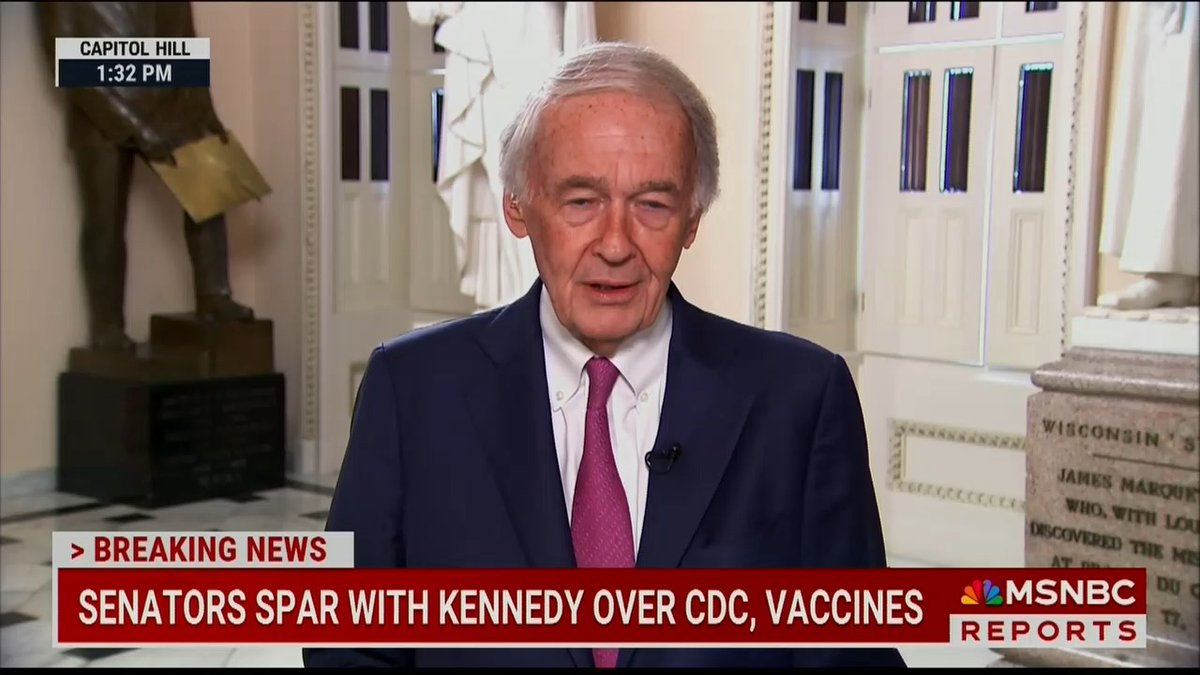 Sen. Markey: When RFK Jr. was asked today how many people died from COVID, he said he did not know. How does he not know 1.2 million Americans died? He's fired the people who disagree with him on the science because he's bringing in the quackery. We have a public health catastrophe in the making in our nation. People are going to die because of the misinformation