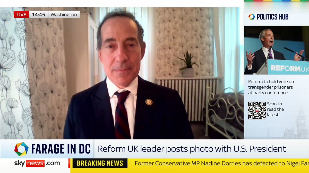 'I'm very clear-eyed about this Nigel Farage guy. He means no good for your society.' Democrat Congressman Rep. Jamie Raskin tells Sophy Ridge that the US is not in a position to lecture the UK on free speech, after his questioning of the Reform UK leader went viral. #PoliticsHub