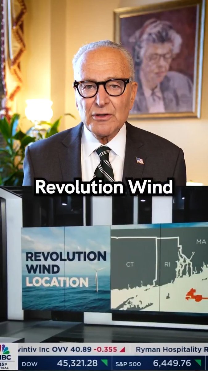 BREAKING NEWS: Revolution Wind told me this morning that they’re SUING DONALD TRUMP over his attacks on offshore wind. Trump is raising energy prices for Americans, all because he doesn’t like the way windmills looked offshore from his golf course.