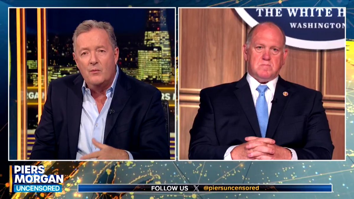 "It's a tough thing for you to say you can't even live with your wife... that's startling!" Tom Homan reveals the impact that working as a Border Czar and receiving death threats has had on him and his family. 📺 Piers Morgan | Thomas D. Homan