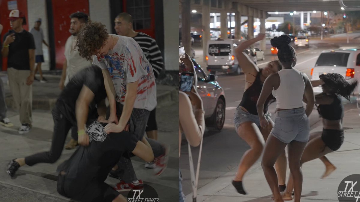 Fights break out in Downtown ATX #streetfight #fight #fight #tx