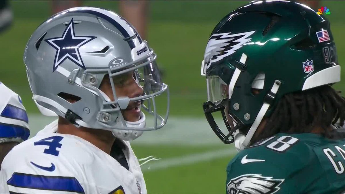 Jalen Carter was ejected from the Eagles’ season opener after appearing to spit at Dak Prescott. (🎥 NBC)
