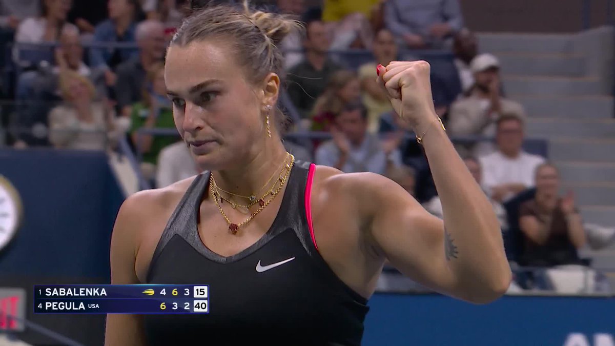 Aryna Sabalenka. 🤯🤯🤯🤯🤯 Playing this bravely facing two break points. Incredible stuff.