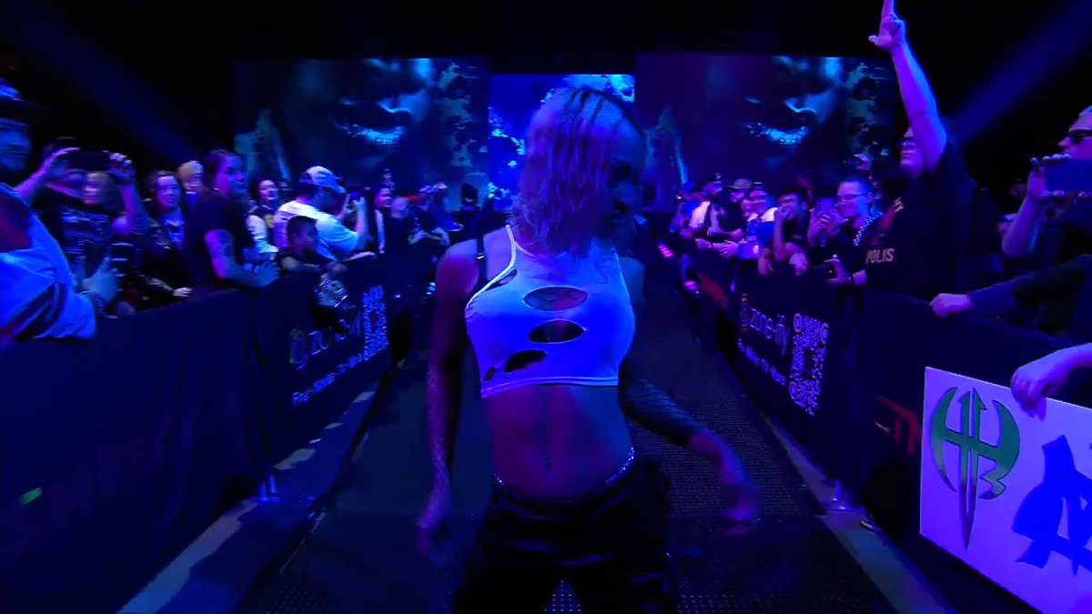 Mara Sadé with the Hardy Boyz-like outfit as she makes her entrance with Matt &amp; Jeff!