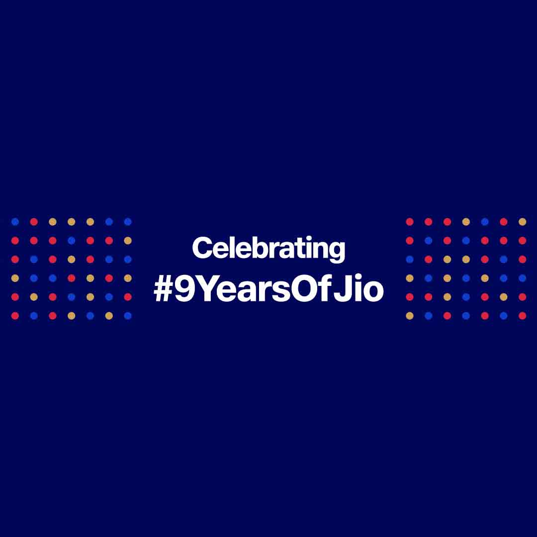 🎉 9 years of Jio. 9 years of India making Jio what it is today. 💙 Join the celebration by sharing your ‘Jio Maine Banaya’ story with us. #WithLoveFromJio #9YearsOfJio #Jio500Million