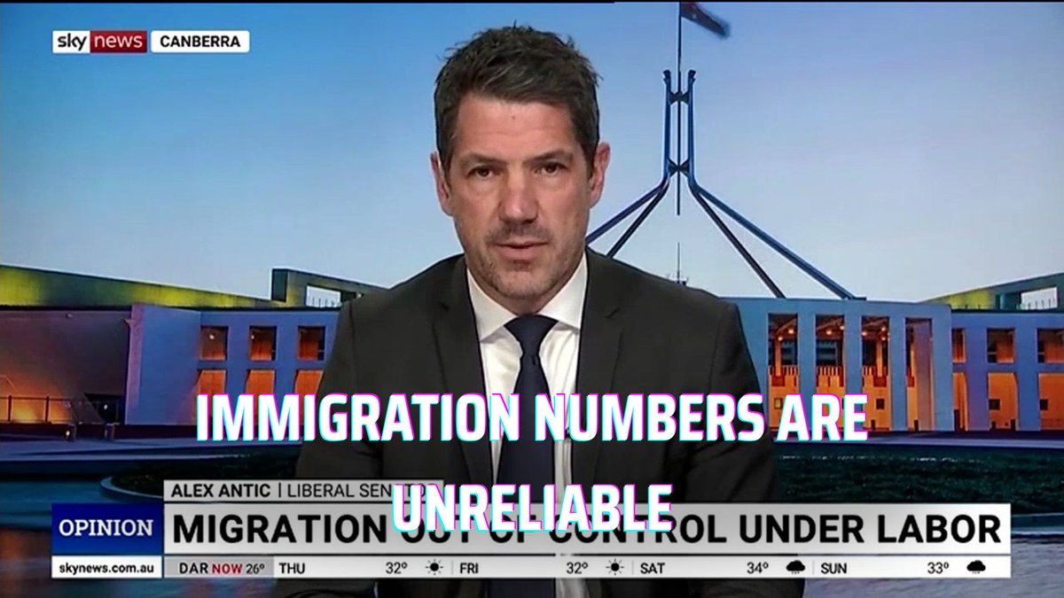 In its first budget, Labor estimated net overseas migration of 235,000 in 2022–23. The actual result was 528,000. You can’t rely on Labor’s numbers when it comes to much but you certainly can’t rely on them when it comes to immigration. To hear more from me and stay up to date, signup to my email newsletter here:
