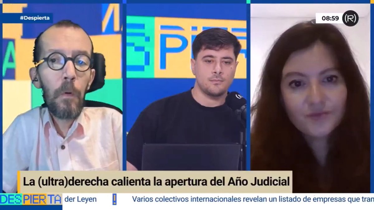 "En estos momentos no hay ni una sola prueba que diga que el fiscal general del Estado ha revelado ningún tipo de secreto" Pablo Echenique sobre el show de la derecha ante la apertura del año judicial 👇🏽 📺 DESPIERTA |