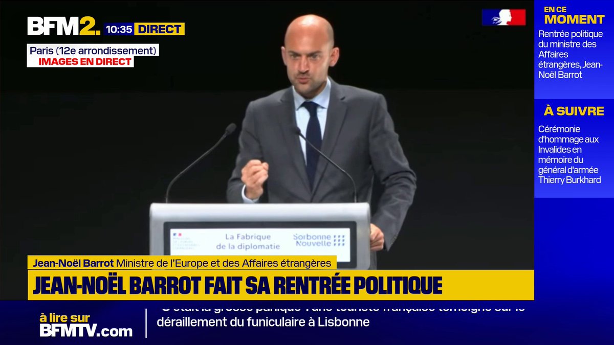 Jean-Noël Barrot annonce que pour "riposter contre celles et ceux qui veulent porter atteinte à l'image de la France" à travers la désinformation, le Quai d'Orsay va créer "un compte de riposte automatisée : French response" #BFM2