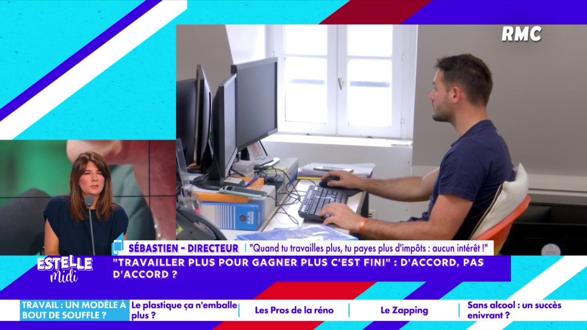 💶 « Travailler plus pour gagner plus, c’est fini » 📞 Sébastien : "Je travaille 70h/semaine, de 6h à 17h du lundi au samedi... Mon patron voulait m'augmenter de 3%, j'ai refusé car je changeais de tranche, au lieu d'avoir 41% de taxation, je passais à 48%..." #EstelleMidi