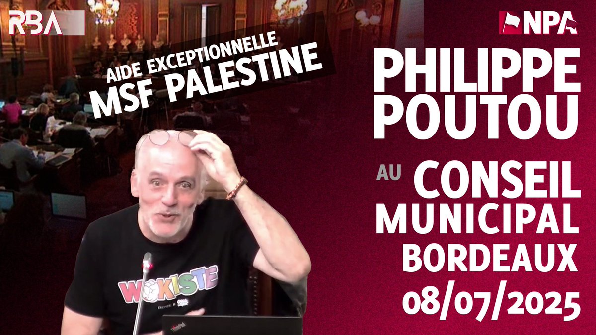 🗣️ « On n'est pas dans une guerre entre un Etat d'Israël et un Etat palestinien. On est dans une guerre d'un Etat qui écrase un peuple.» @philippepoutou au conseil municipal de Bordeaux Vidéo intégrale 👉🏼