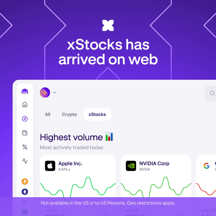 xStocks just landed on Kraken Web 🌍 Trade tokenized equities like Strategy ($MSTRx), Tesla ($TSLAx) &amp; 60+ others, right alongside your crypto. Explore now 👇