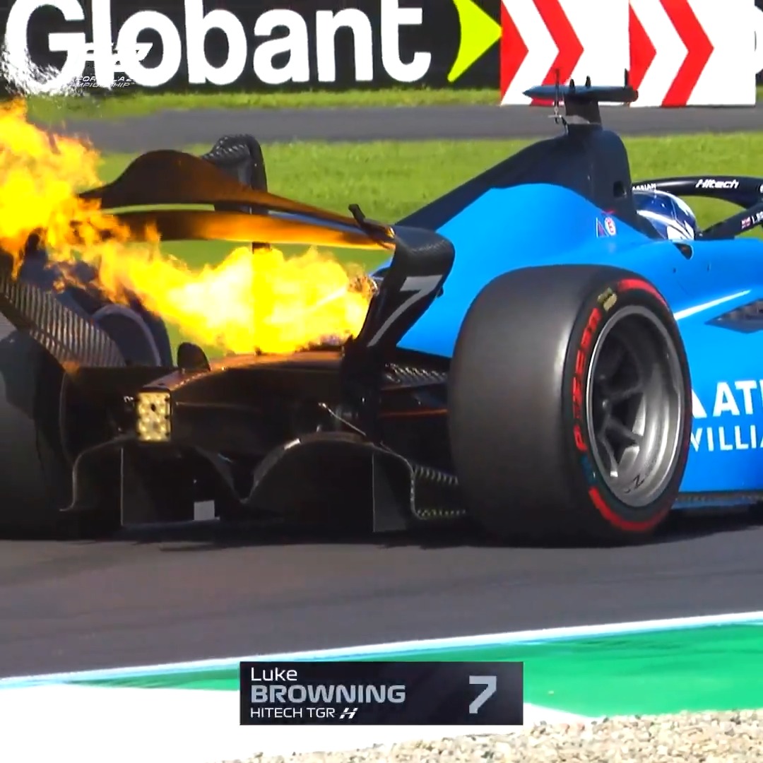 Big fan of the new defence mechanism to stop other cars from overtaking, Luke Browning 😉 #F2 #ItalianGP