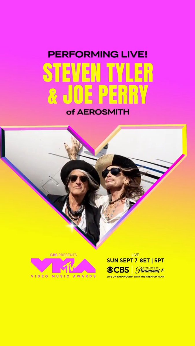 .Steven Tyler and Joe Perry of @AEROSMITH are paying tribute to Ozzy Osbourne with a special performance this Sunday! 🖤🎸 Celebrate the "Prince of Darkness" with us at the 2025 #VMAS – Sunday at 8p on CBS and Paramount+!