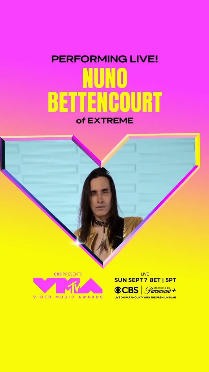 .Nuno Bettencourt of Extreme is honoring the "Prince of Darkness" at the 2025 #VMAs with a special tribute performance! Don't miss it 🖤 Sunday at 8p on CBS and Paramount+!