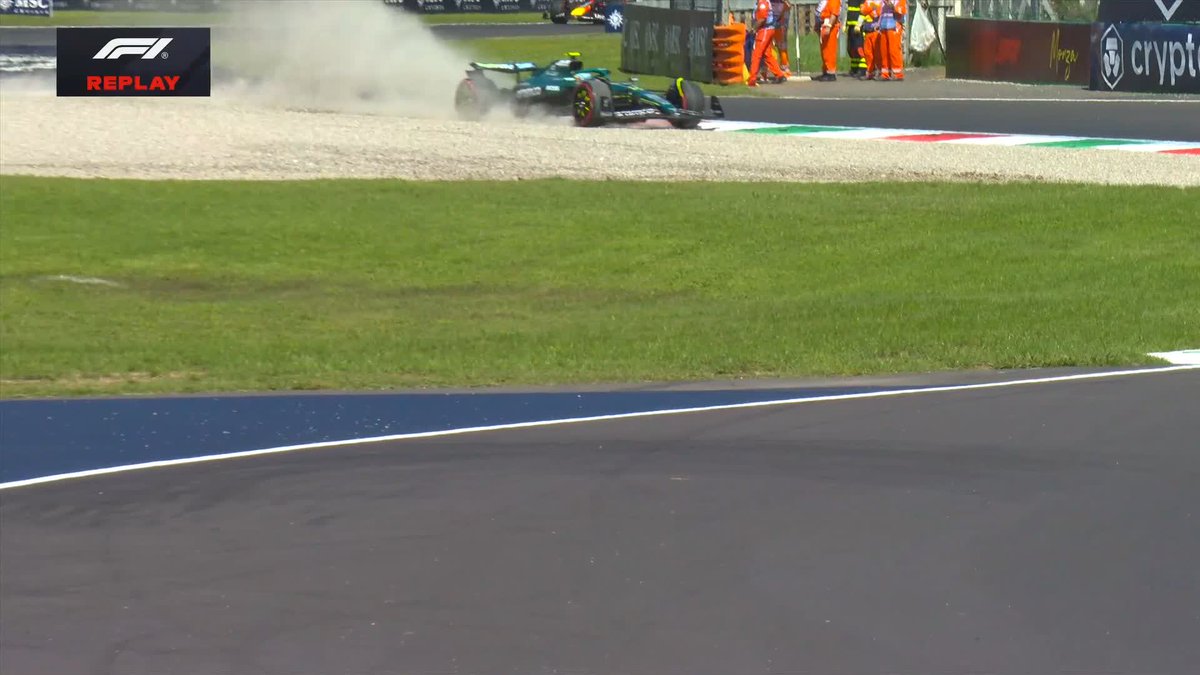Now Fernando Alonso takes an excursion at Ascari #F1 #ItalianGP