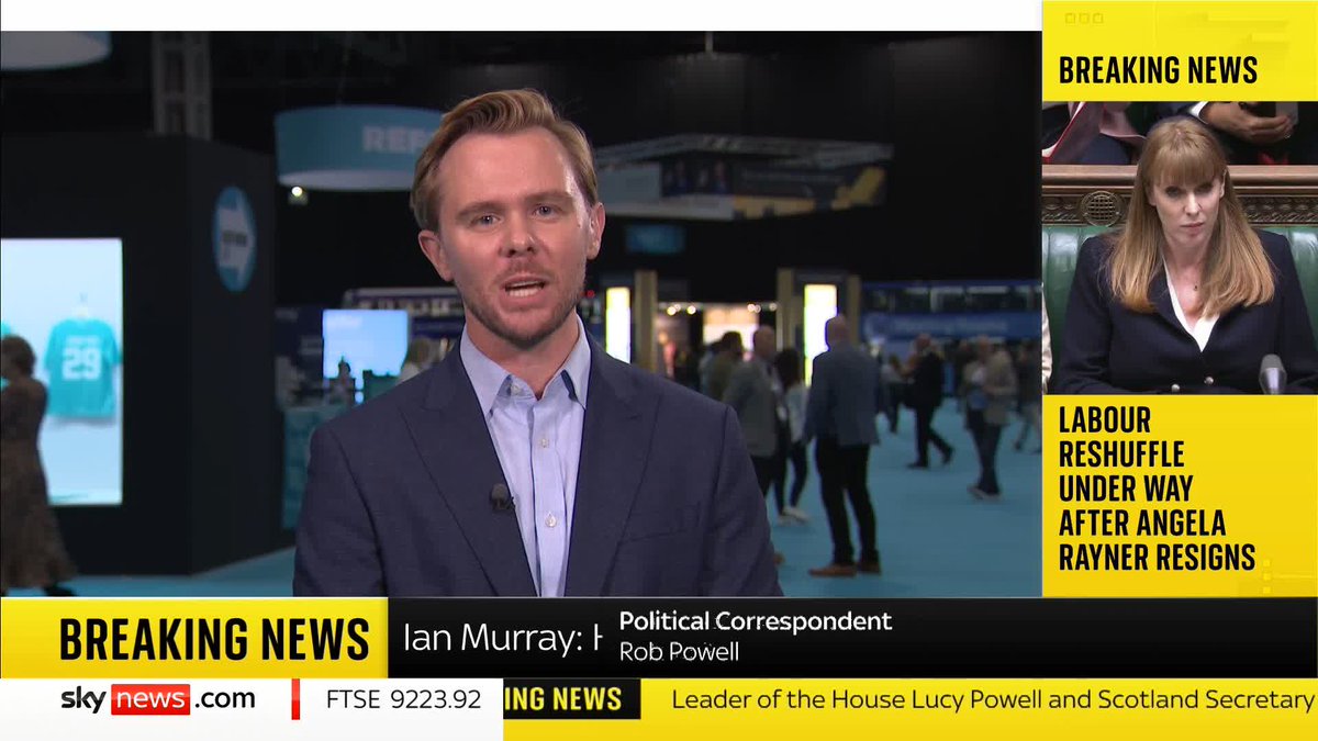 After Nigel Farage moved his party conference speech forward to react to Angela Rayner's resignation, Sky's Rob Powell says Reform are 'weaving' the moment into a broader message that 'mainstream politics is broken.' 📺 Sky 501 and YouTube