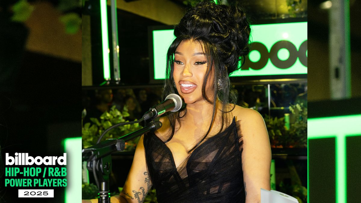 .Cardi B accepts the Impact award, presented by Billboard's Senior Director of R&B/Hip-Hop Carl Lamarre, at Billboard’s R&B Hip-Hop Power Players 2025. ⚡️