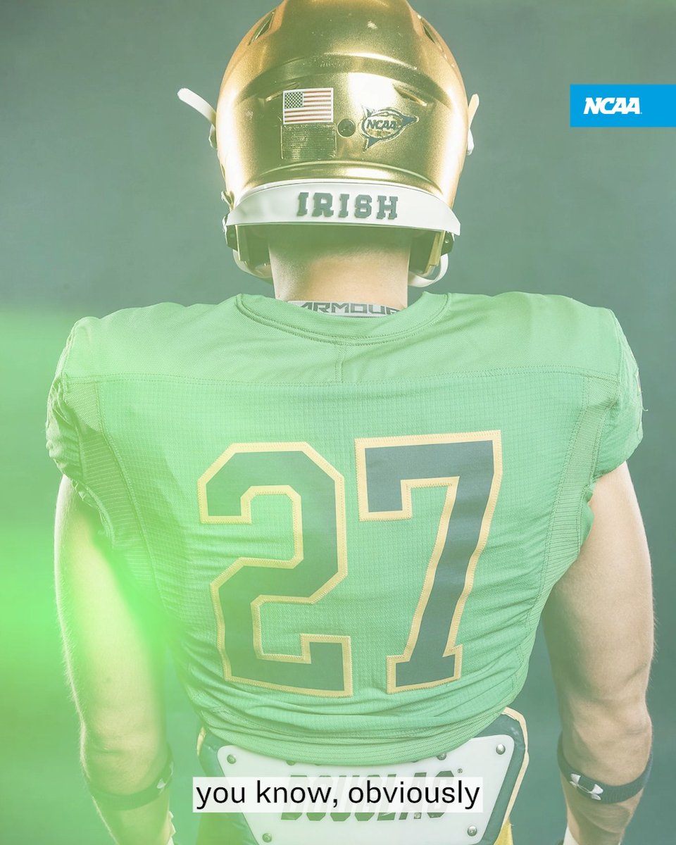 The Irish called &amp; Chase picked up! 📞🍀 Notre Dame Football taught Chase Ketterer valuable lessons to set him up for his future! 💙 #NCAAFB x The ACC