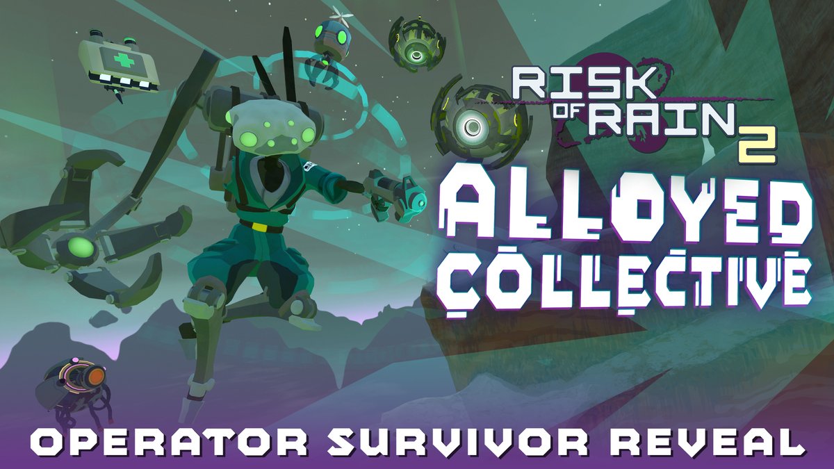 Meet the newest survivor coming to @riskofrain 2's Alloyed Collective expansion: Operator! This agile Survivor blurs the line between man and machine, using the power of drones to enhance his own combat skills. Wishlist today: