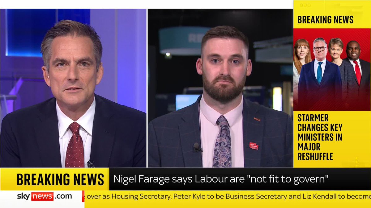 'It feels a bit like the reshuffle of the deck chairs on a sinking ship.' Former Labour adviser Matthew shares his thoughts on Sir Keir Starmer's cabinet reshuffle with Sky's Jonathan Samuels 📺 Sky 501
