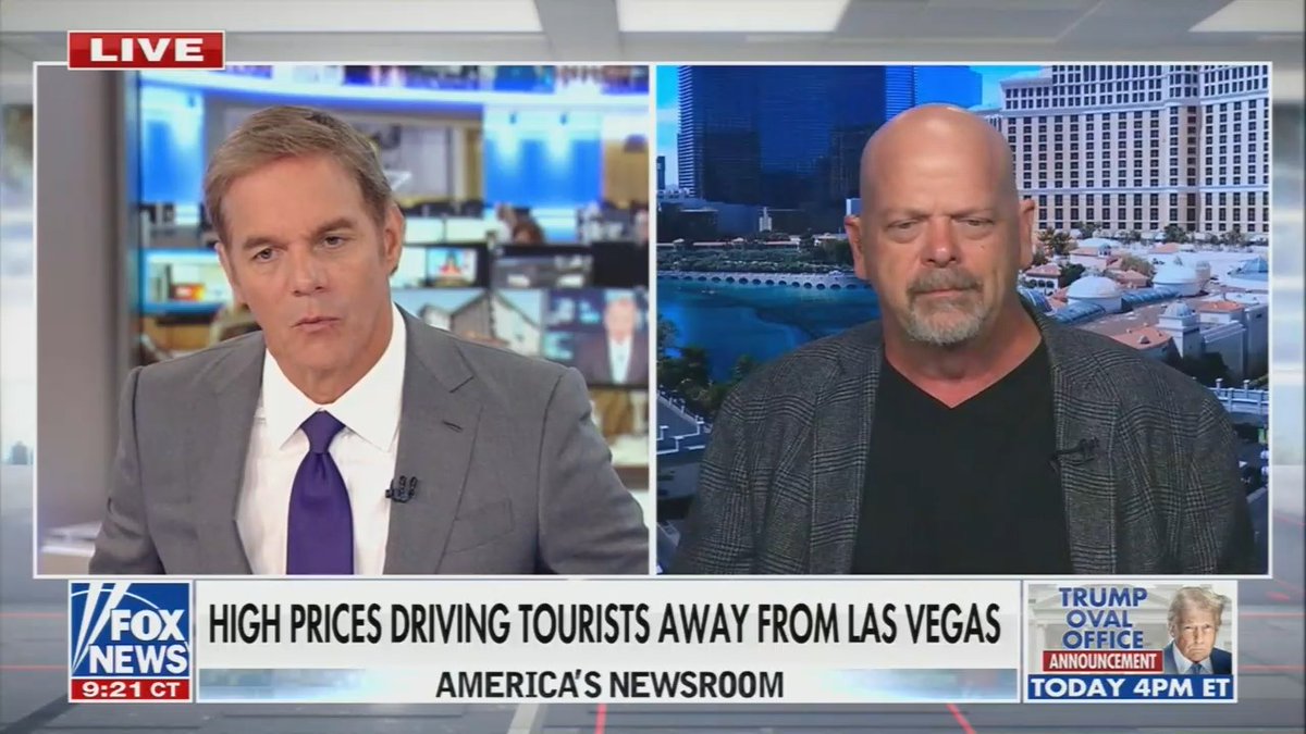 Fox: What about inflation? What about the economy? What about tariffs? What about jobs? Do you see any of that playing a factor here? Rick Harrison: International tourism is definitely down. Over 50% of the people I get in my store are international people, and that is down