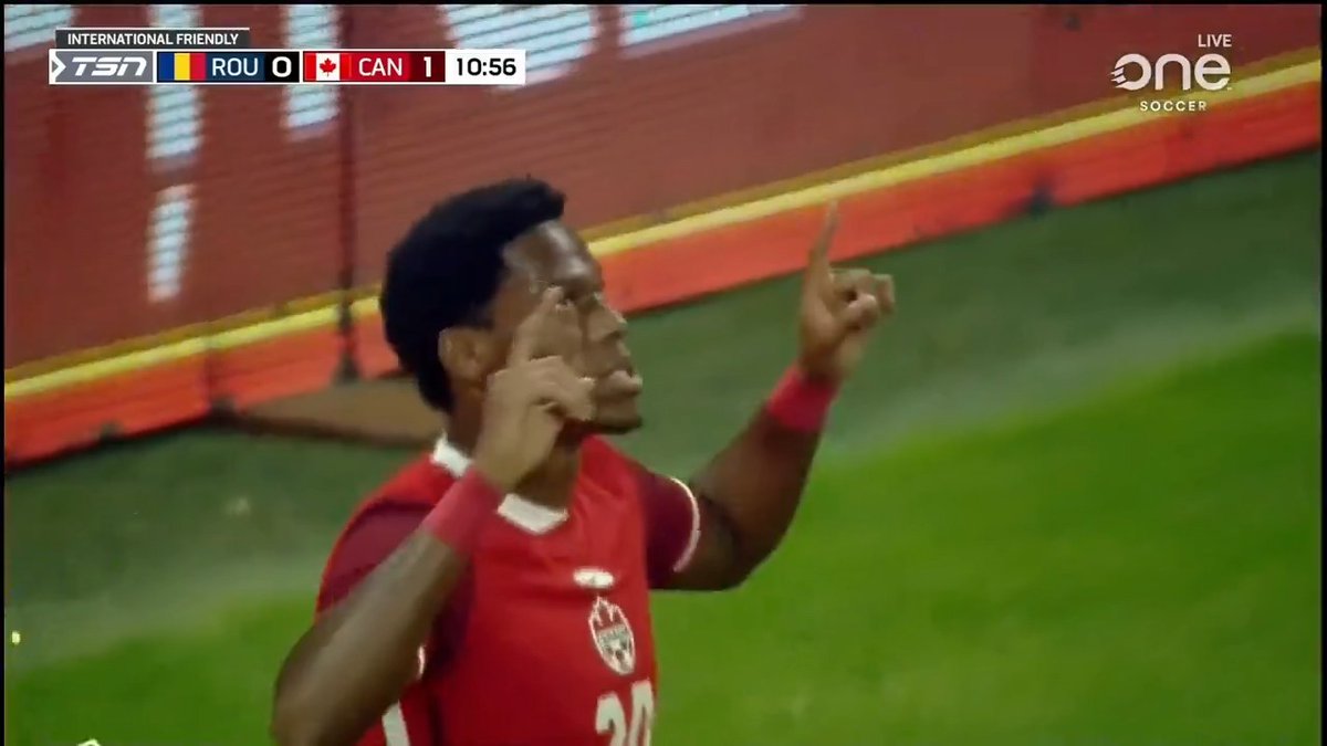 GOAL 🇨🇦 JONATHAN DAVID heads home to give the CanMNT an early 1-0 lead over Romania 🇷🇴 🔴 Watch LIVE on TSN &amp; OneSoccer