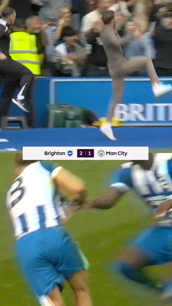 Brighton head coach Fabian Hurzeler went absolutely MENTAL for his team's late winner against Man City. 😤