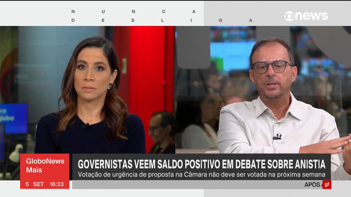 “Essa não é um anistia que pacifica. É uma anistia que convulsiona o país. Quando se diz ‘pacifica’, tem que ter dois lados, e essa é uma para uma pessoa. Acabou a hipocrisia de que é pela Débora (do Batom), pelos velhinhos de bíblia (na mão) que estavam no 8 de janeiro, e isso é tudo mentira, mas estou usando a imagem da extrema-direita, porque eles são contra o projeto do Senado que reduz a pena dessas pessoas então sobrou o (Jair) Bolsonaro. Não é uma anistia de pacificação, não dá nem para dizer que é uma anistia ampla, geral e irrestrita. É uma anistia para o Bolsonaro”, diz Octavio Guedes sobre o projeto de anistia que oposição deseja. ➡ Assista ao #GloboNewsMais: #GloboNews