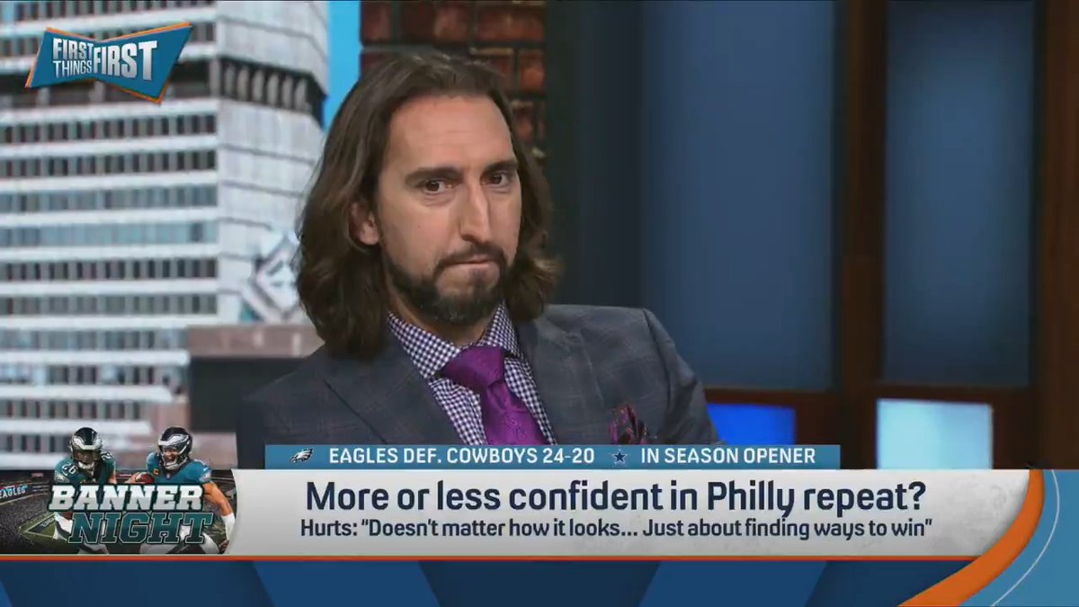 “I know it’s going to seem reactionary, through one game, I have seen enough. That team is not getting back to the Super Bowl.” — nick wright on the Eagles