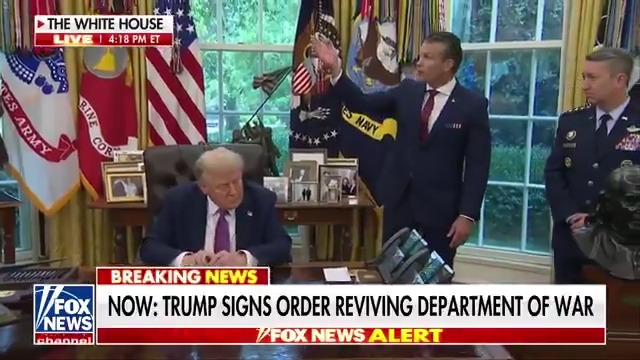 🚨SECRETARY OF WAR HEGSETH: “This name change is not just about renaming. It’s about restoring.” “Restoring the warrior ethos — restoring victory and clarity as an end state.” “This War Department, Mr. President — just like America — is back.”