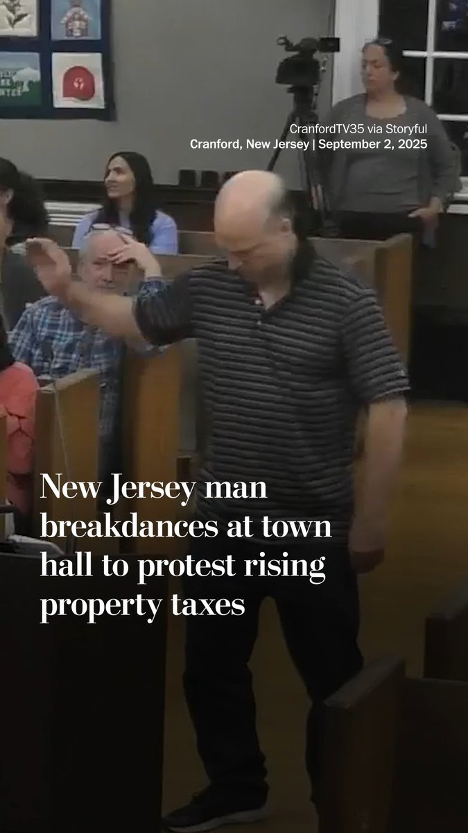 Will Thilly, a town council candidate in Cranford, New Jersey, went viral after breakdancing at a town hall meeting in protest of a property tax hike.