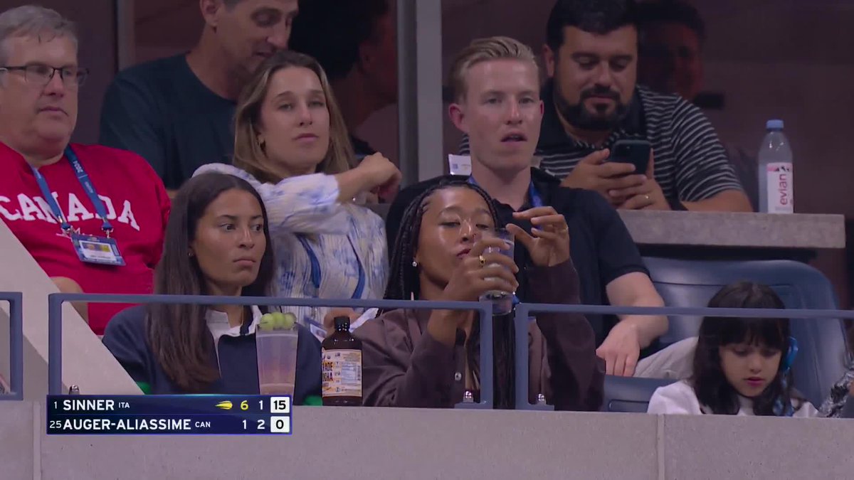 Good to see Naomi Osaka still enjoying the US Open 👋