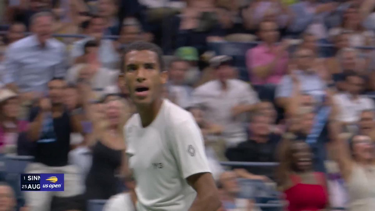 Felix is feeling it! He'll serve to try to take the second set.