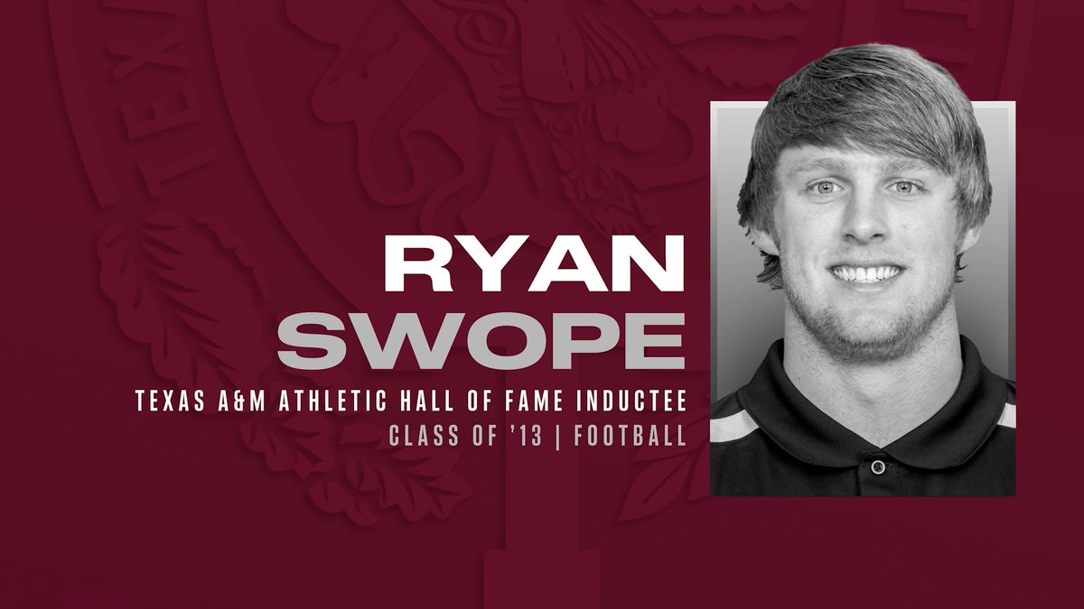 Hall of Fame Inductee: 🏅Ryan Swope (@aggiefootball) TAMULettermen x #GigEm