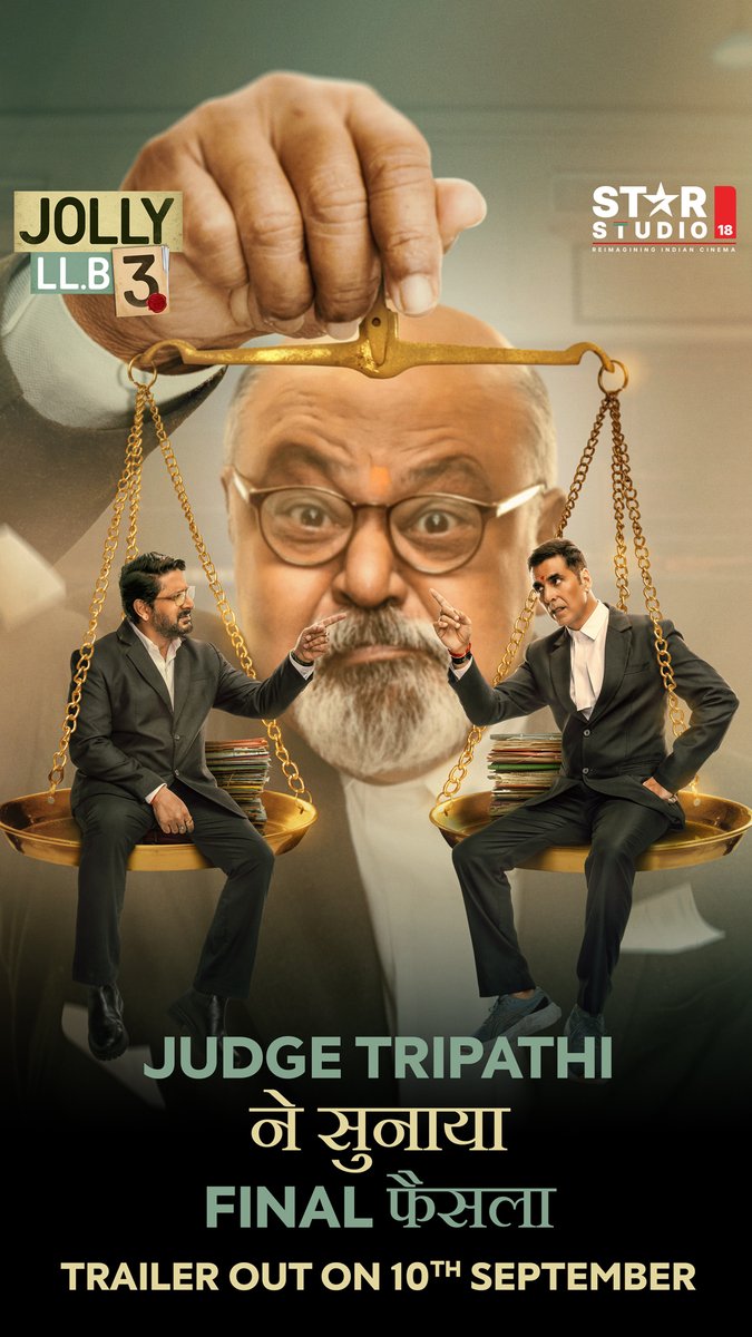 Daleelein hui khatam, faisla has been given. Verdict आ chuki hai, अब Judge sahab बताएंगे - Kanpur ya Meerut? #JollyLLB3Trailer out on 10th September. #JollyLLB3 in cinemas 19th September. #JollyVsJolly