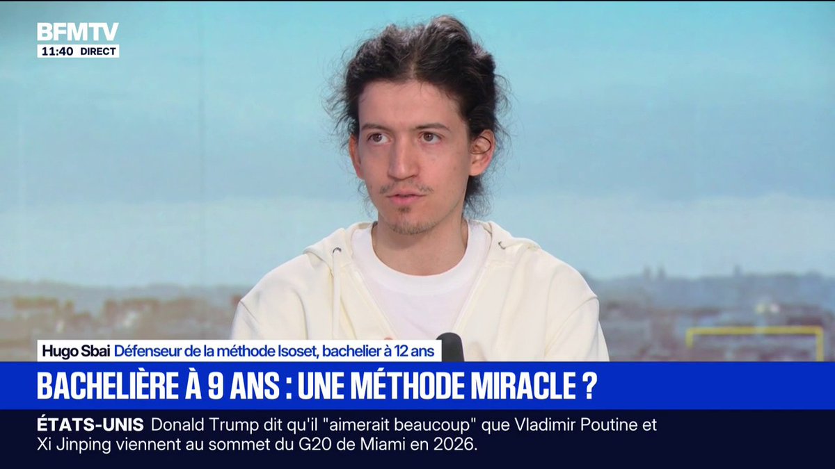 💬 "C'est une méthode qui permet d'aborder des notions plus vite, et d'éliminer des redondances dans les programmes scolaires" Hugo Sbai, bachelier à 12 ans, raconte comment il a suivi la jeune bachelière de 9 ans