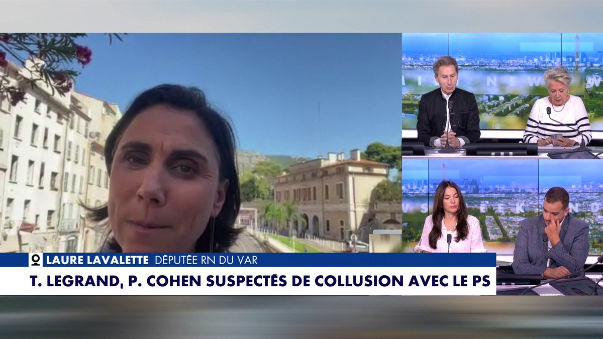 Polémique à France Inter : «Je boycotterai et ne mettrai pas les pieds sur un plateau où seront Thomas Legrand et Patrick Cohen», réagit Laure Lavalette, députée RN du Var, dans #MidiNewsWE