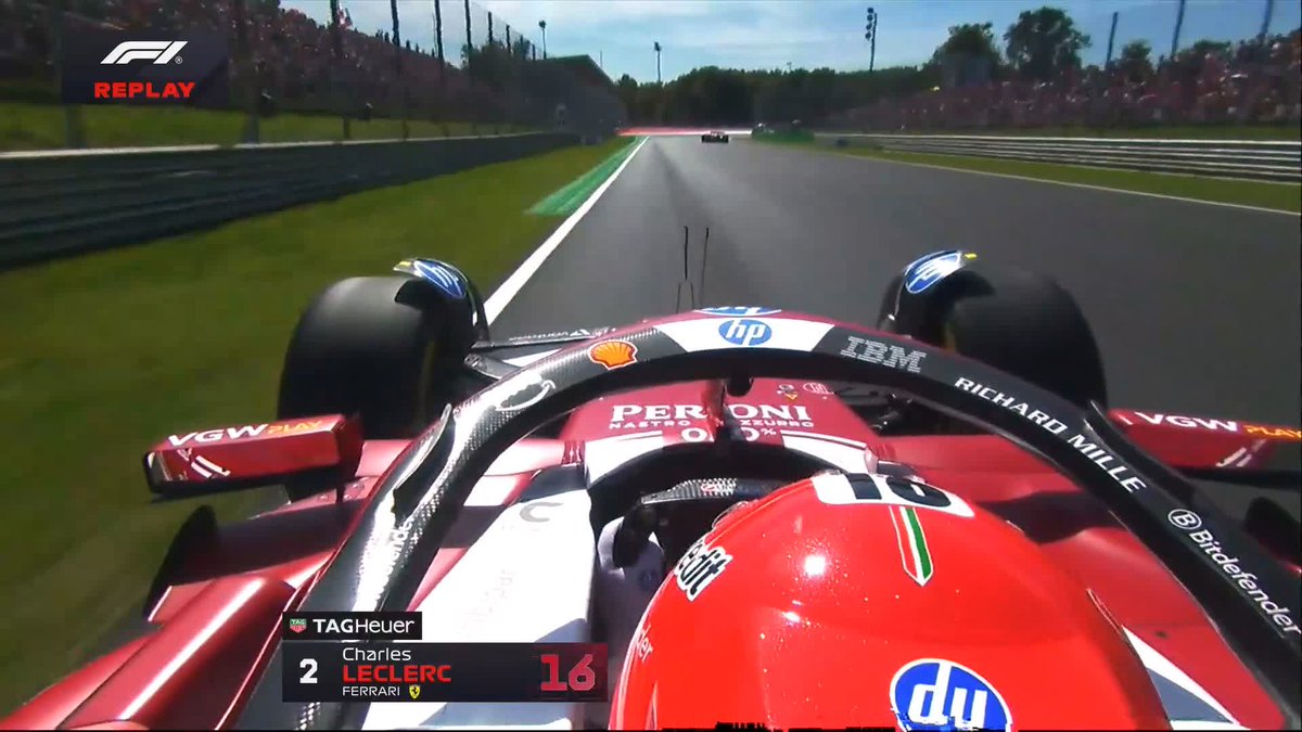 Charles' fans will remember he had a big crash at the Parabolica back in 2020 ๐ฅ Today, he saves it ๐ #F1 #ItalianGP